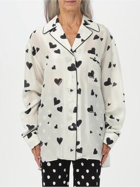 New w tags NWT Marni Bunch of Hearts Print Silk Shirt MSRP $1195